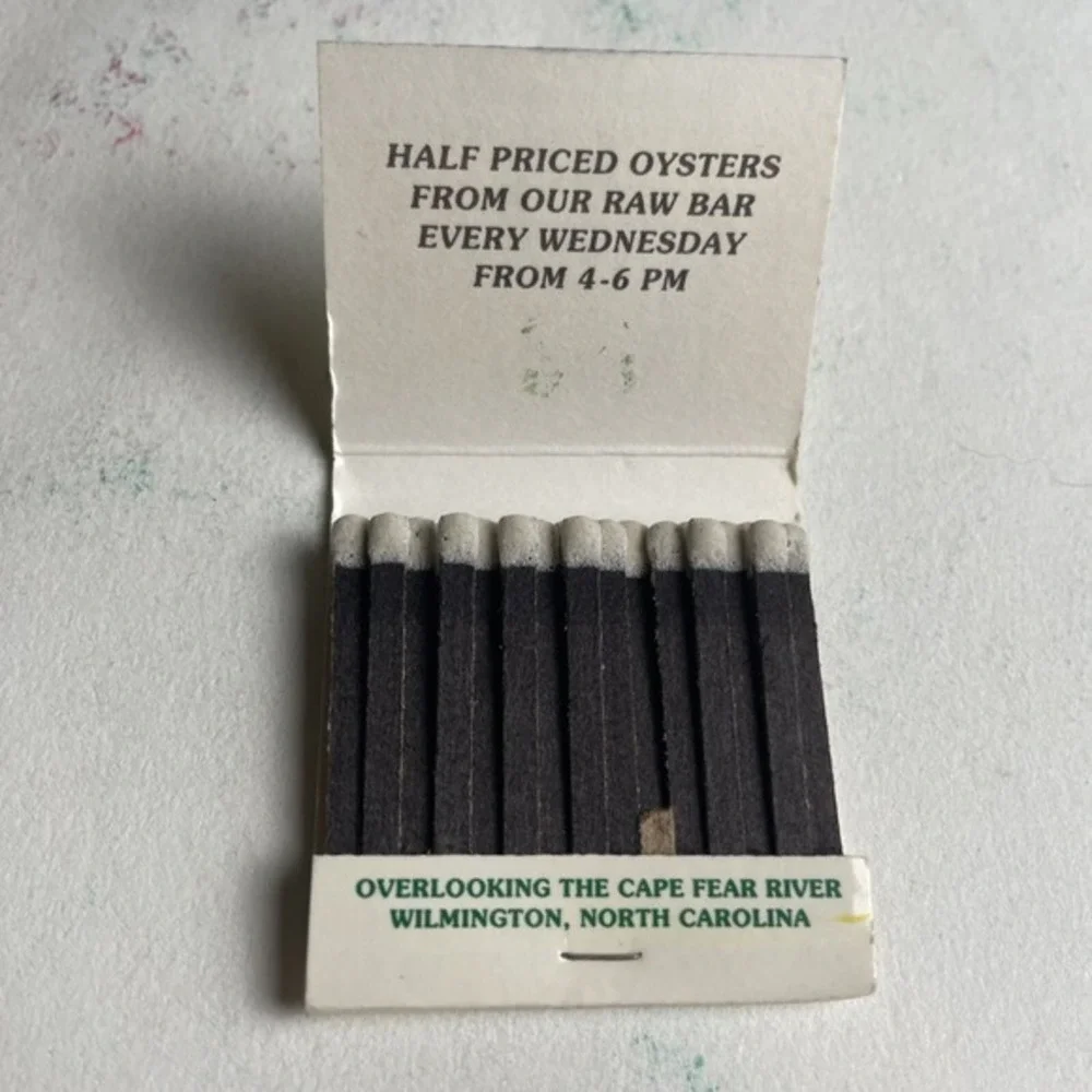 Vintage Matchbook Elijah's Restaurant NC Cape Fear Food & Spirits RARE